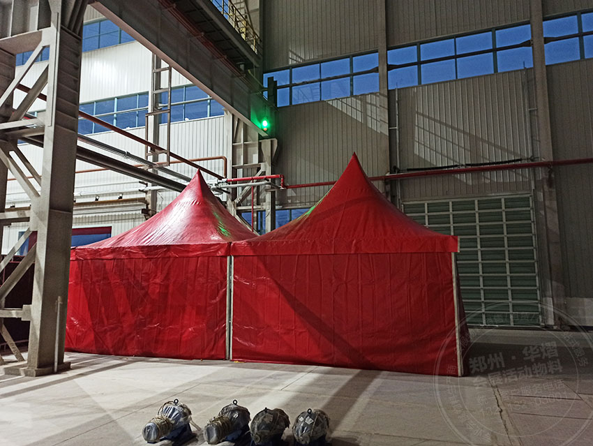 三门峡宝武铝业由华熠尖顶篷房租赁长条桌出租助力