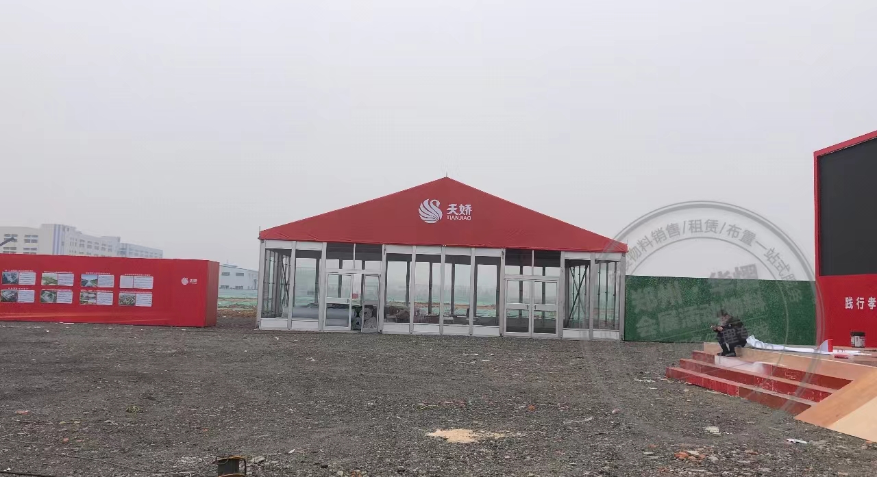 郑州红色玻璃篷房出租河南透明篷房租赁执行团队
